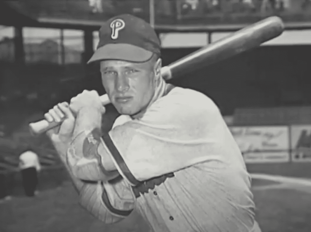 A vintage photo of Richie Ashburn, a top Phillies player, enhancing the post on the best players in Phillies history.